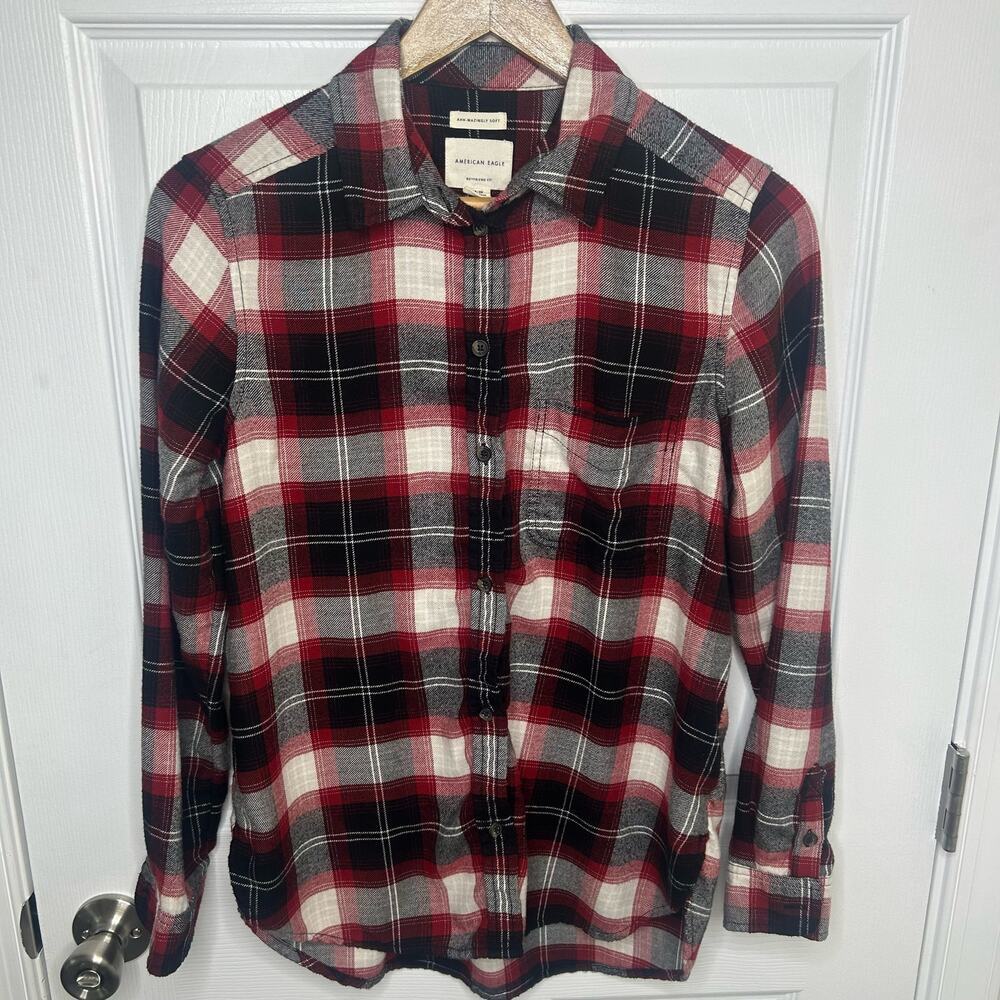 American Eagle Women's Size Small/P Flannel Boyfriend Fit Shirt